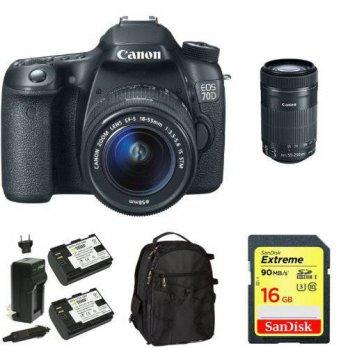 [macyskorea] Amazon Canon EOS 70D with 18-55mm STM and 55-250mm STM Lenses + Memory Card, /7070326