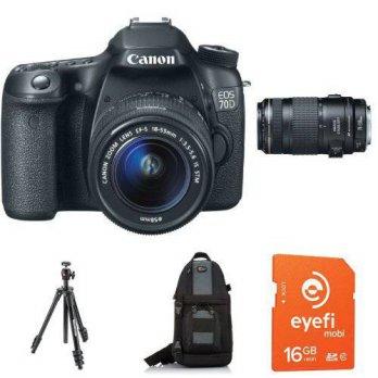 [macyskorea] Amazon Canon EOS 70D with 18-55mm STM and 70-300mm USM Lenses + Eye-Fi Memory/7697036