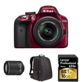 [macyskorea] Amazon Nikon D3300 DX-format DSLR Kit w/ 18-55mm and 55-200mm Lenses + Access/8201700
