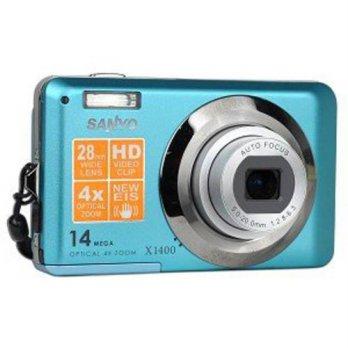 [macyskorea] Blue Sanyo VPC-X1400 14mp Digital Camera with Wide Angle 4x Optical Zoom/9504128