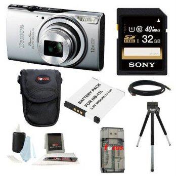 [macyskorea] Canon Powershot ELPH 350 HS (Silver) and 32GB Deluxe Accessory Bundle/7694999