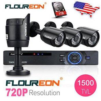 [macyskorea] Floureon 8CH AHD 1080N DVR Digital Video Recorder + 4 x 720P 1.0MP 1500TVL Ni/9125733