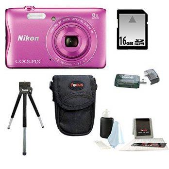 [macyskorea] Focus Camera Nikon COOLPIX S3700 Camera (Pink) with 16GB Kit/8197802