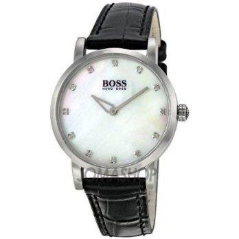 [macyskorea] HUGO BOSS Hugo Boss Mother of Pearl Dial Black Leather Strap Ladies Watch HB1/9952944