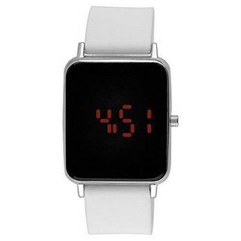 [macyskorea] Moulin Unisex Digital One-Touch Silicone White Watch 3388.75749/9528971