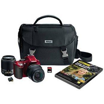 [macyskorea] Nikon D5200 Digital SLR with 18-55mm & 55-200mm Non-VR Lenses (Red)/9100401