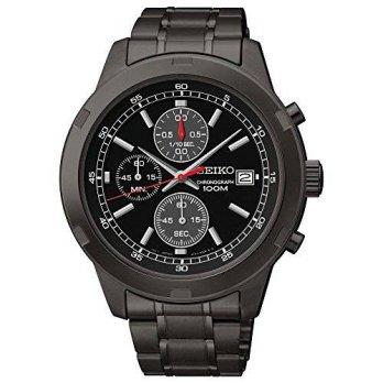 [macyskorea] Seiko Black Ionic-Plated Chronograph Watch/9951748