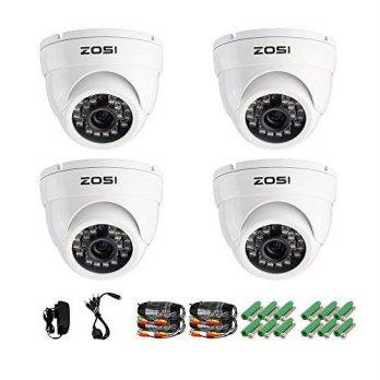 [macyskorea] ZOSI 4 Pack 1/3 4.6mm 800TVL 960H Colorful Night Vision Dome CCTV Home Securi/9106135