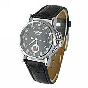 [poledit] YouYouPifa Black Dial Black Leather Strap Automatic Mechanical Watches(Women`s) /12881563