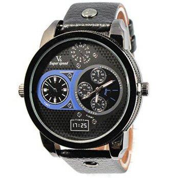 [poledit] YouYouPifa Fashion Men`s Black Dial Black Quartz Leather Wrist Quartz Watch (T1)/12888261