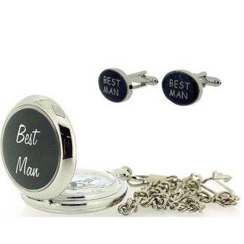 [worldbuyer] BOXX Boxx Best Man Pocket Watch With 12 Chain + Cufflinks Ideal Xmas Gift Set/1344536