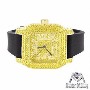 [worldbuyer] Diamond and Co Techno Pave Mens Watches Canary Lab Diamond Gold Finish Silico/1380291