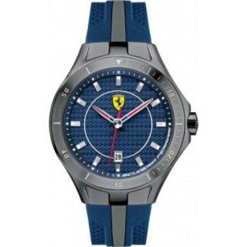 [worldbuyer] Ferrari Scuderia Race Day Blue Dial Blue and Grey Silicone Mens Watch 830081/1380070