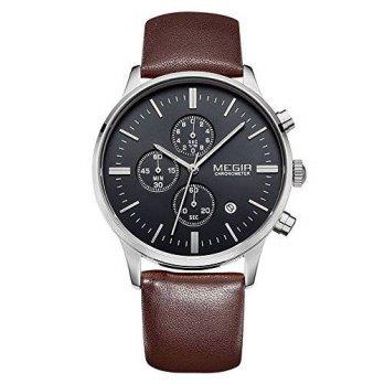 [worldbuyer] Generic 2300 Male Japan Quartz Watch Date Display Leather Band 30M Water Resi/1380914