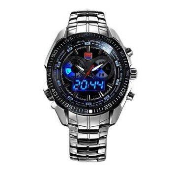[worldbuyer] Harwish TVG Mens Stainless Steel LED Pointer 50m Water Resistance Wristwatch /1377047
