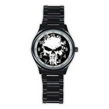 [worldbuyer] Wristwatches Skull Punisher Weapon MBS149 New Fashion Mens Wrist Watches Stai/1378558