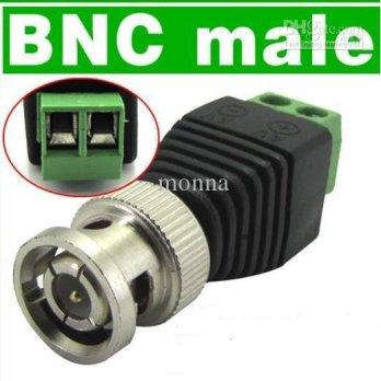 BNC Male Adaptor to Coaxial Power Jack Connector for CCTV RG59 & RG6 10 pcs