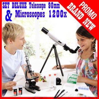 BRAND NEW SET Deluxe Scientist: 90mm Telescope and 1200X Microscope ~ Recommended Seller ~