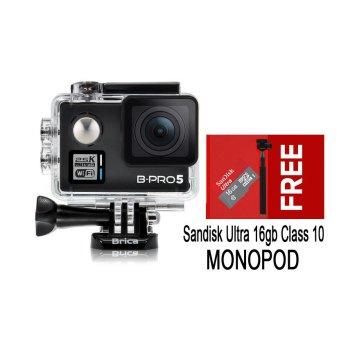 Brica B-Pro 5 Alpha Plus Black 16MP _ Free Monopod PY011 Sandisk Ultra 16GB Brica AP BPro 5 Hitam