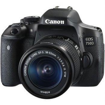 Camera DSLR Canon EOS 750D Kit EF18-55mm f/3.5-5.6 IS STM 24 Megapixels CMOS