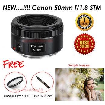 Canon Lens EF 50mm f/1.8 STM Lens - Free UV Filter 49mm + Lenspen