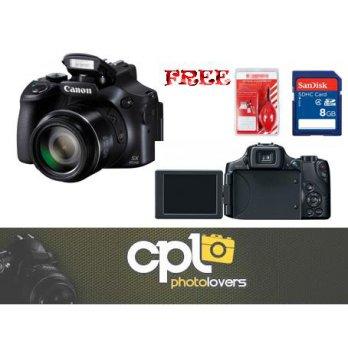 Canon PowerShot SX60 HS Hitam + SDHC 8GB + Cleaning Kit + Screen Protector