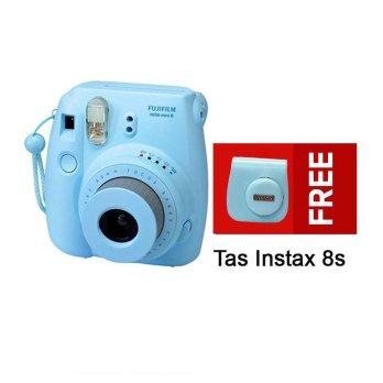 Fujifilm Instax Mini Camera 8s Blue Free Tas 8s - Instax 8s Biru