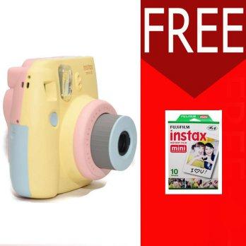 Fujifilm Instax Mini Camera 8s Rainbow Kuning 3 Warna Free 1pack Film Instax Mini Polos isi 10