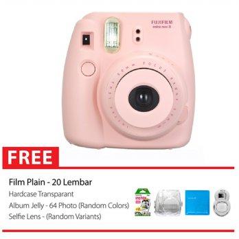 Fujifilm Kamera Polaroid Instax Mini 8 + Refill 20 Lembar + Case + Alb Jelly 64 Slot + Selfie Lens