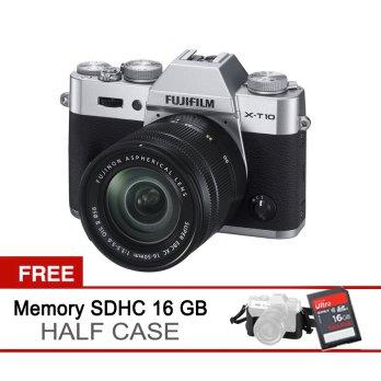 Fujifilm XT10 X-T10 16-50 Silver Free Memory 16SDHC Half case