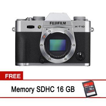 Fujifilm XT10 X-T10 Body Only Silver Free Memory 16SDHC