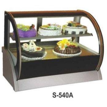 GEA S-540A Countertop Cake Showcase / Display Pendingin Kue Portable (Kaca Cembung / Curved) - HITAM