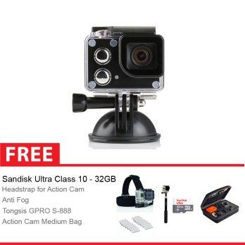 Isaw Edge 4K Action Camera Sony Sensor 16MP - Free Sandisk 32GB + Tongsis for Gopro/Xiaomi YI/BRICA