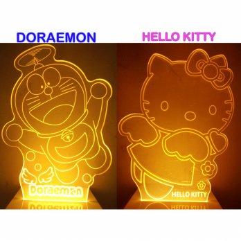Lampu Tidur Akrilik Hello Kitty & Doraemon Koleksi Barang Unik Hias U