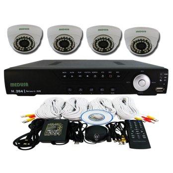 Medusa CCTV Paket 4 Camera Dome KIT-TSH-401A - Putih 700 TVL HDMI