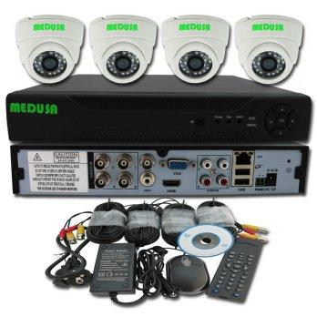 Medusa CCTV Paket 4 Camera Indoor KIT-3704D Dome 700TVL