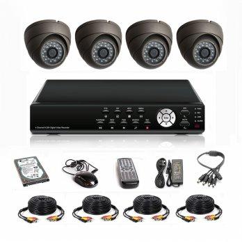 Paket CCTV Murah, 900 TVL, 4 Kamera, DVR P2P Cloud