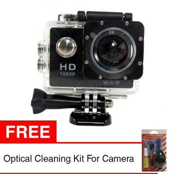 Rota Action Camera Full HD 1080p WiFi - Black + Free Lens Cleaning Kit