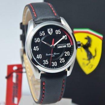 Scuderia Ferrari Jam Tangan Analog Untuk Pria 0830173 Hitam Merah Leather