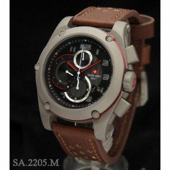 Swiss Army 2205 Red Grey Dark Brown Leather