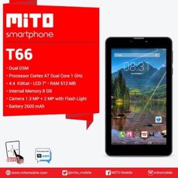 TABLET MITO T66 ANDROID KITKAT DUALCORE DUAL GSM LCD 7 INCH RAM 512MB CAMERA 2MP+FLASH