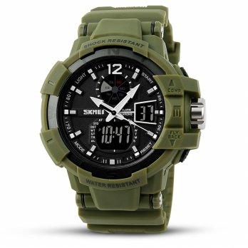 jam tangan SKMEI Green army Men Sport LED Watch Water Resistant 50m
