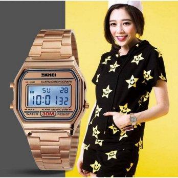 jam tangan Wanita / perempuan original model Casio SKmei 1123 golden