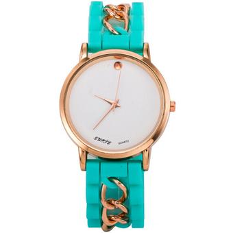 '"''""Fashion Casual Simple Men''''s Jelly Silicone Band Wristwatch GENEVA Chain (Green)""''"'  