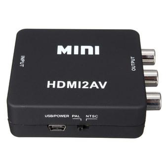 1080P Mini HDMI to RCA Audio Video AV CVBS HD TV VCR VHS DVD Adapter Converter (Intl)  