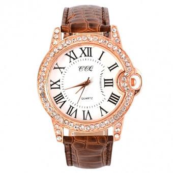2015 Hot Practical 6 Colors Adjustable Synthetic Leather Strap Women Watches Coffee  