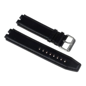 22mm Leather Strap Wrist Watch Steel Buckle Strap Band for Pebble Smartwatch Black  