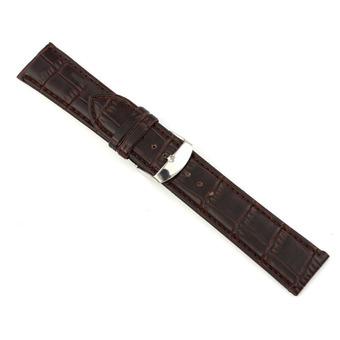 22mm Soft Genuine Leather Strap Steel Buckle Wrist Watch Band Brown  