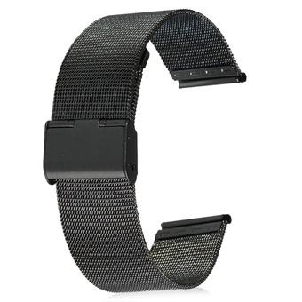 22mm Stainless Steel Mesh Bracelet Watch Band Replacement Strap for Men Women (Black) - Intl  