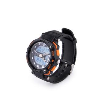 ALIKE AK1391 Sports 50m Water Resistant Quartz Digital Wrist Watch (Black and Orange)  